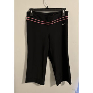 Nike Dri-Fit Crop Flair Leggings Black & Pink Sz Small